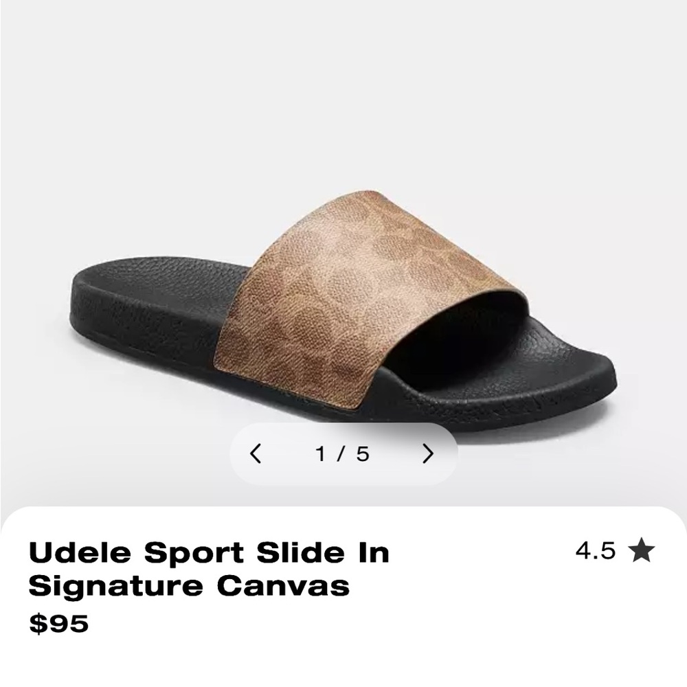Coach Udele Sport Slide Sandals in Brown and Black